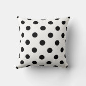 Black cat polka dot Throw Pillow クッション (裏面)