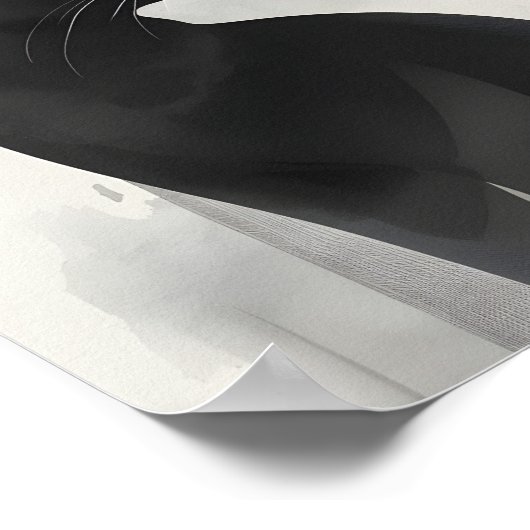 Black Cat Portrait Wall Art Perfect Gift  ポスター (角)