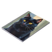 Black Cat | Pretty Kitten Watercolor ノートブック (左側)