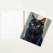 Black Cat | Pretty Kitten Watercolor プランナー手帳 (ディスプレー)