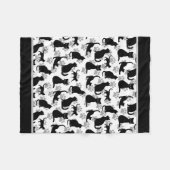 Black Cat Print Fleece Blanket フリースブランケット (正面(横))