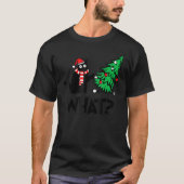 Black Cat  Pushing Christmas Tree Over Cat What 2 Tシャツ (正面)