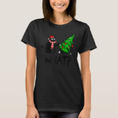 Black Cat  Pushing Christmas Tree Over Cat What 3 Tシャツ (正面)