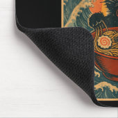 Black Cat Ramen Alien Ufo Funny Japanese Kawaii An マウスパッド (コーナー)