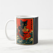 Black Cat Ramen Japanese Graphic Tees For Men Wome コーヒーマグカップ (左)