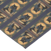 Black Cat Reading A Book Of Solstice Spells テーブルクロス (アングル)