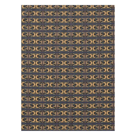 Black Cat Reading A Book Of Solstice Spells テーブルクロス (正面)