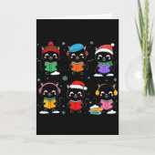 Black Cat Reading Book Christmas For Bookworm Cat カード (正面)