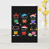 Black Cat Reading Book Christmas For Bookworm Cat カード (黄色い花)