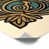 Black Cat Reading The Jack o lantern Journal ポスター (角)