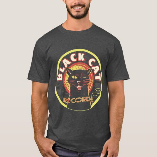 Black Cat Records Bold Label Tee – Retro (Unisex) Tシャツ (正面)