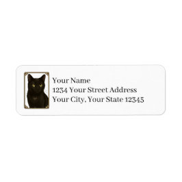 Black Cat Return Address Labels ラベル