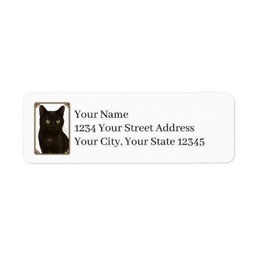 Black Cat Return Address Labels ラベル (正面)