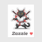 Black Cat Samurai Stickers シール (シート)