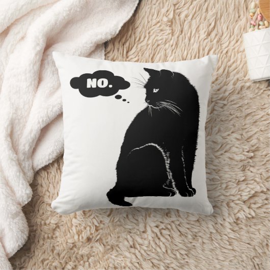 Black Cat Says No クッション (ブランケット)