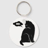 Black Cat Says No - Funny Cat Lover Gift キーホルダー (正面)