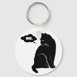 Black Cat Says No - Funny Cat Lover Gift キーホルダー