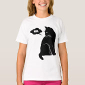 Black Cat Says No – Funny Cat Lover Tシャツ (正面)