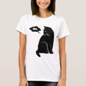 Black Cat Says No - Funny Cat Mom Cat Lover Tシャツ (正面)