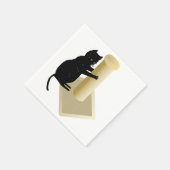Black Cat Scratching Post Silhouette スタンダードカクテルナプキン (角)