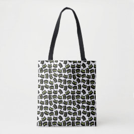 Black Cat Seamless Pattern Pet Lovers トートバッグ