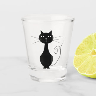 Black cat shot glass ショットグラス