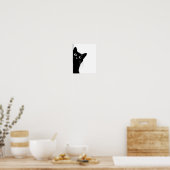 Black Cat Side Look Poster for Cate Lovers ポスター (キッチン)