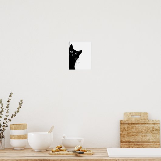 Black Cat Side Look Poster for Cate Lovers ポスター (キッチン)