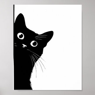 Black Cat Side Look Poster for Cate Lovers ポスター