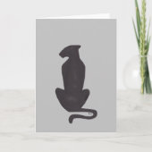 Black Cat Silhouette gray greeting card カード (正面)