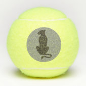 Black Cat Silhouette gray Penn tennis balls テニスボール (正面)