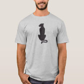 Black Cat Silhouette men gray T-shirt Tシャツ (正面)