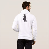 Black Cat Silhouette men white Bella zip hoodie  パーカ (裏面フル)