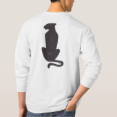 Black Cat Silhouette men white long sleeve shirt Tシャツ (裏面)
