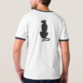 Black Cat Silhouette men white ringer T-shirt Tシャツ (裏面)
