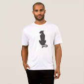 Black Cat Silhouette men white Sport-Tek T-shirt Tシャツ (正面フル)