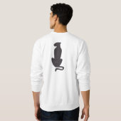 Black Cat Silhouette men white sweatshirt back スウェットシャツ (裏面フル)