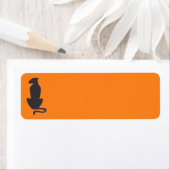 Black Cat Silhouette orange return address labels ラベル (インサイチュ)
