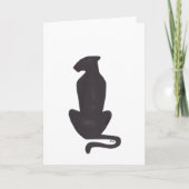 Black Cat Silhouette white greeting card カード (正面)