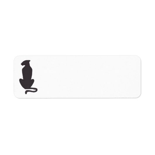 Black Cat Silhouette white return address labels ラベル (正面)