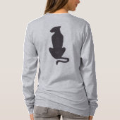 Black Cat Silhouette women gray long sleeve shirt Tシャツ (裏面)