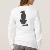 Black Cat Silhouette women white long sleeve shirt Tシャツ (裏面)