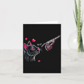 Black Cat Skeleton Hand Boop Valentine's Day Pet O カード (正面)