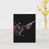 Black Cat Skeleton Hand Boop Valentine's Day Pet O カード (黄色い花)