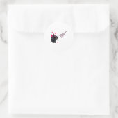 Black Cat Skeleton Hand Boop Valentines Day Pet O  ラウンドシール (バッグ)