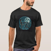 Black Cat Skeleton Moon Tシャツ (正面)