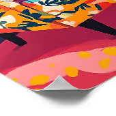 Black cat sleeping on the sofa ポスター (角)