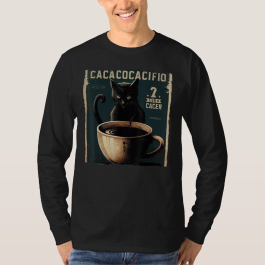 Black Cat Soccer Coffee Tシャツ (正面)
