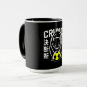 Black Cat Soccer Mug – Bold Crunch Design マグカップ (正面左)