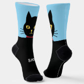 Black Cat Socks Gift for Cat Lovers ソックス (傾斜あり)